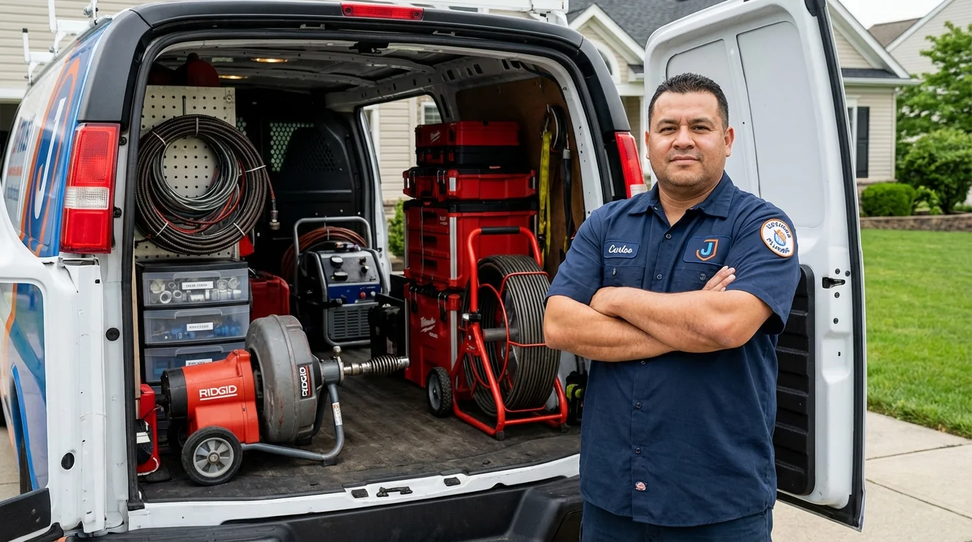 Professional drain cleaning equipment and Johns Plumbing LLC plumber in Kaneohe