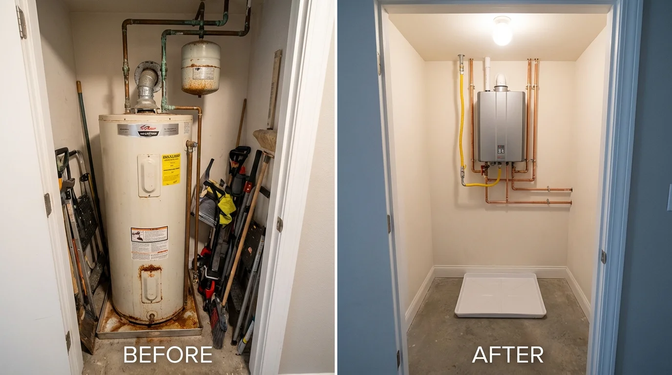Tank water heater versus wall-mounted tankless unit comparison for Kaneohe, HI homeowners